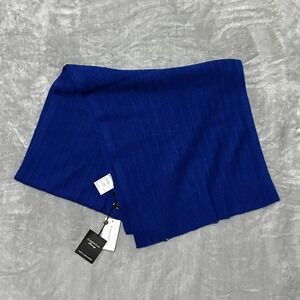 Charter Club Luxury 100% Cashmere Ribbed Scarf Bright Blue One Size 64"x 15"